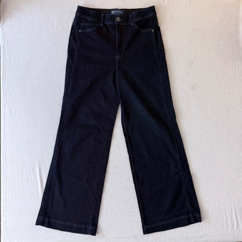 Democracy Wide Leg Jeans Womens 12 Indigo Blue Absolution High Rise - Picture 2 of 10